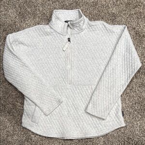 Eddie Bauer Gray Cowl Neck Quilted Sweater